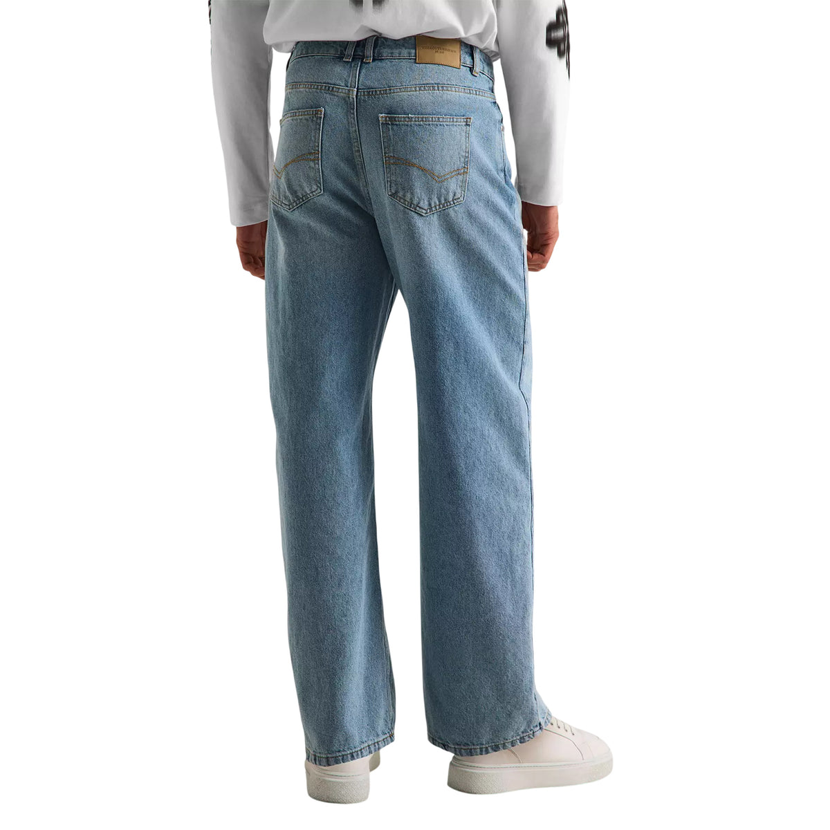 Vintage Wash - Lifestyle - Couture Club Mens Denim Wide Leg Jeans
