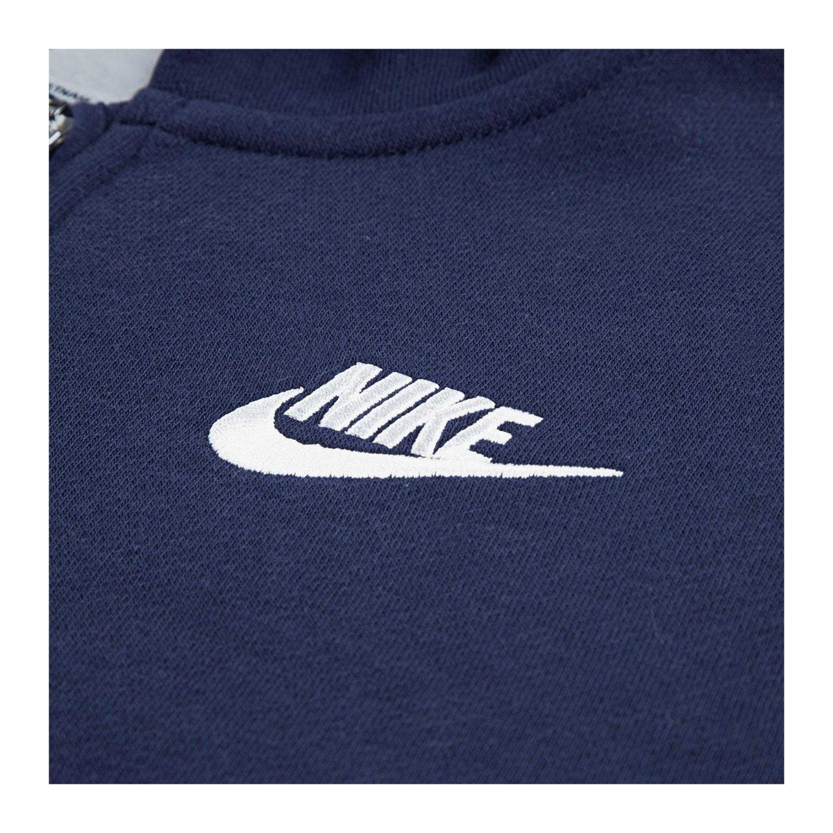 Navy - Side - Nike Childrens-Kids Sportswear Club Embroidered Logo Full Zip Hoodie