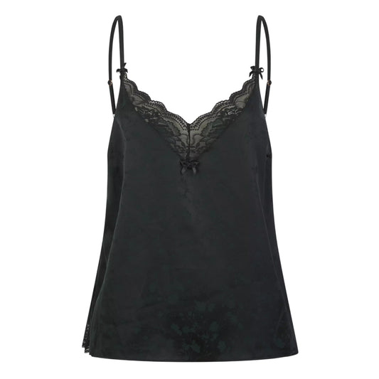 Black - Front - Ted Baker Womens-Ladies Leah Jacquard V Neck Sleeveless Pyjama Top