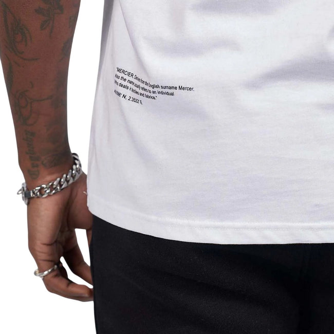 White - Side - Mercier Mens Hybrid Badge T-Shirt
