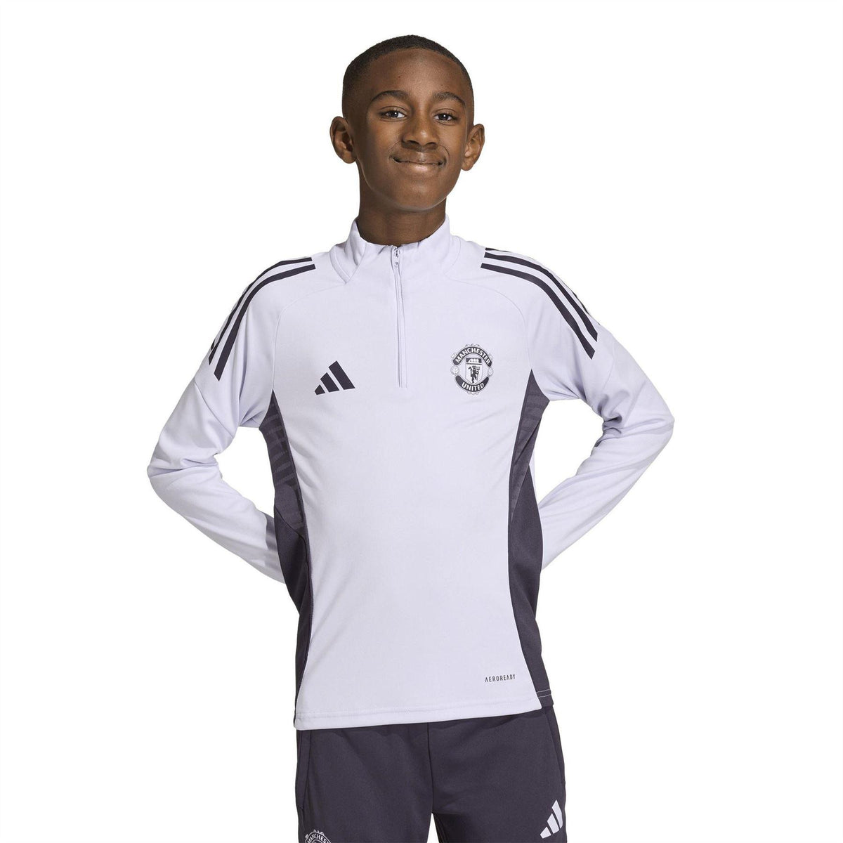 Purple-Black - Lifestyle - Adidas Childrens-Kids Manchester United Regular Track Top