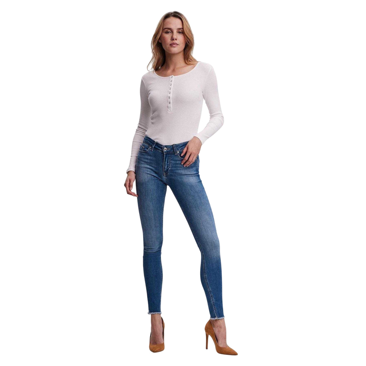 Denim Blue - Lifestyle - Vero Moda Womens-Ladies Denim Skinny Jeans