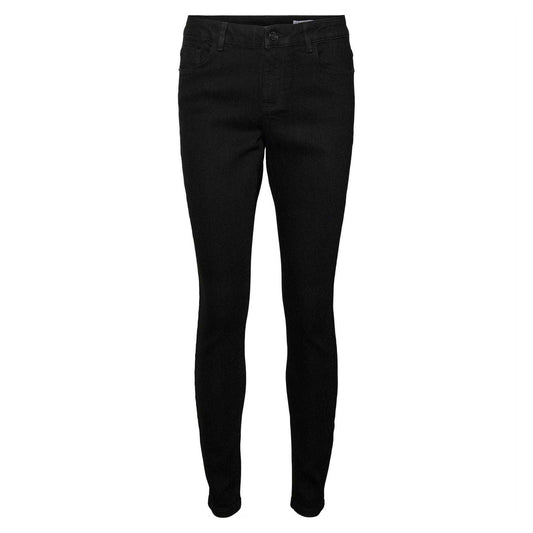 Black - Front - Vero Moda Womens-Ladies Ely Denim Skinny Jeans