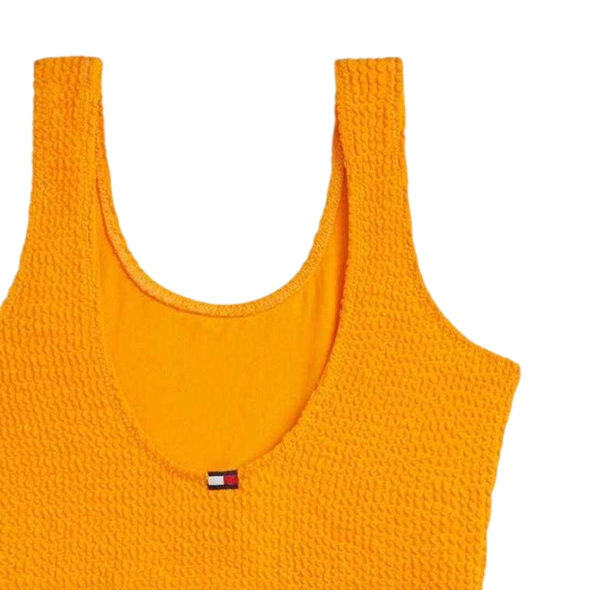 Orange - Side - Tommy Hilfiger Girls Scoop Neck One Piece Swimsuit