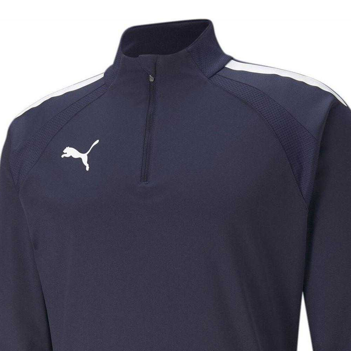 Navy-White - Side - Puma Mens Colour Block Top