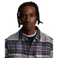 Navy - Side - Lyle & Scott Mens Checked Flannel Overshirt