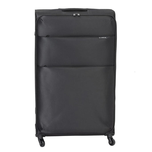 Black - Front - Linea Plain Softshell Suitcase
