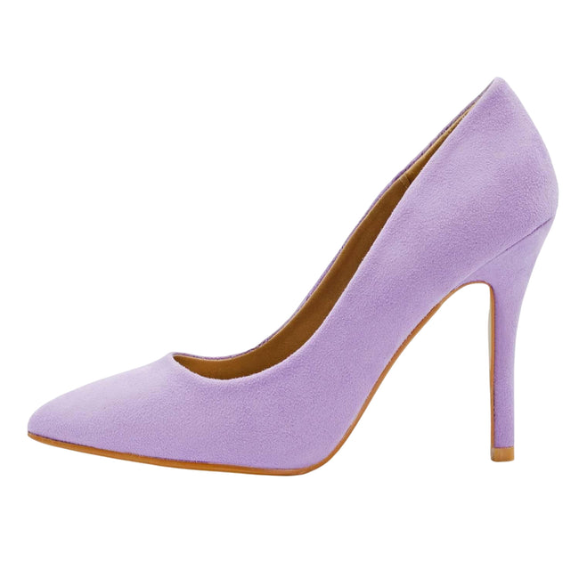 Purple - Side - Where´s That From Womens-Ladies Suede High Heel Court Pumps