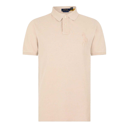 Stone Grey - Front - Ralph Lauren Mens Slim Short-Sleeved Polo Shirt