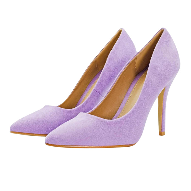 Purple - Front - Where´s That From Womens-Ladies Suede High Heel Court Pumps