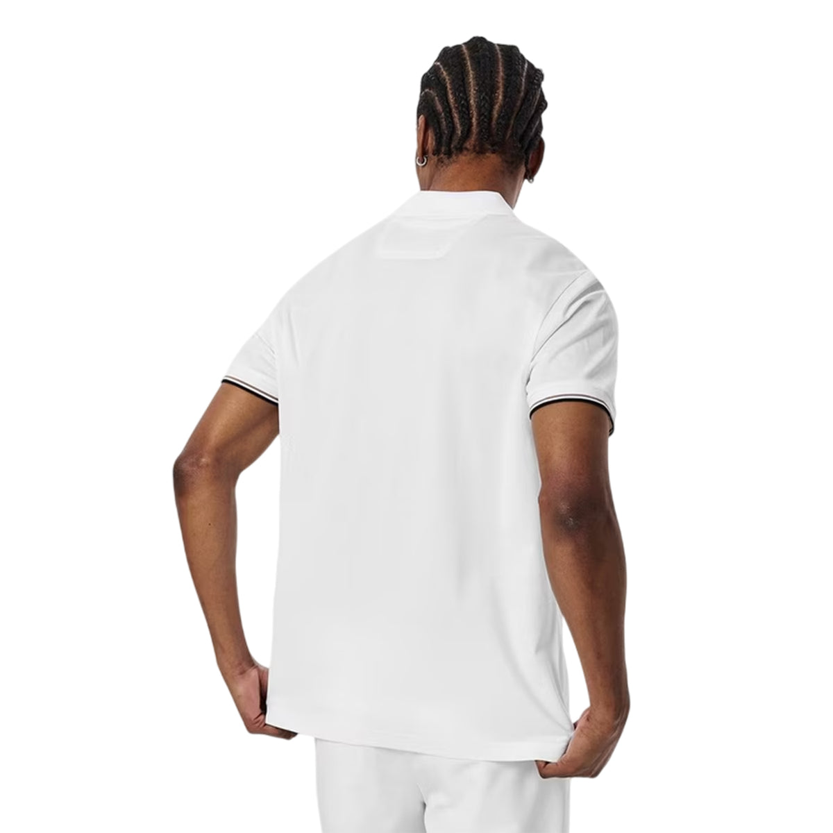 White - Lifestyle - Boss Mens Pima Logo Regular Short-Sleeved Polo Shirt