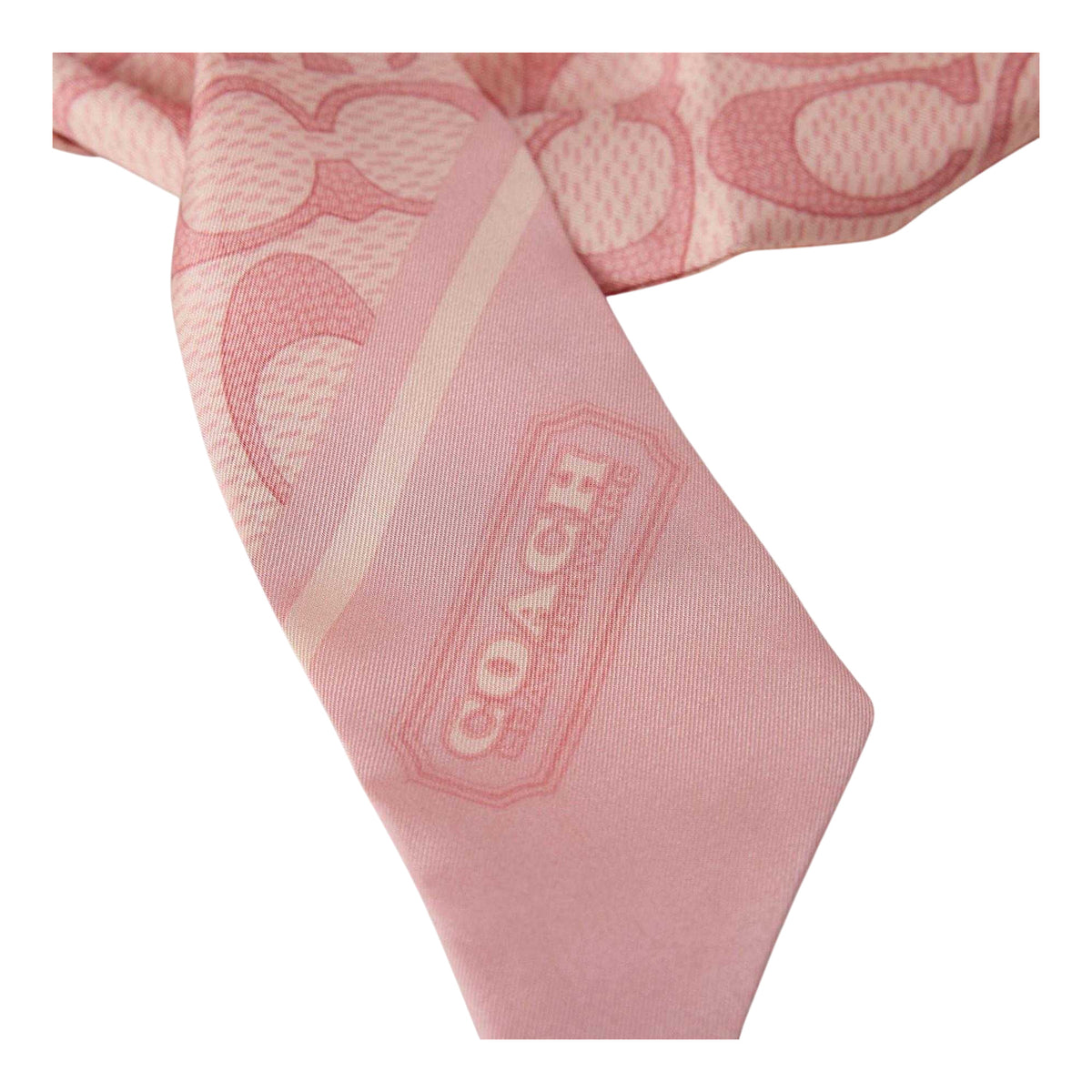 Soft Pink - Side - Coach Womens-Ladies Signature Textured Silk Scarf
