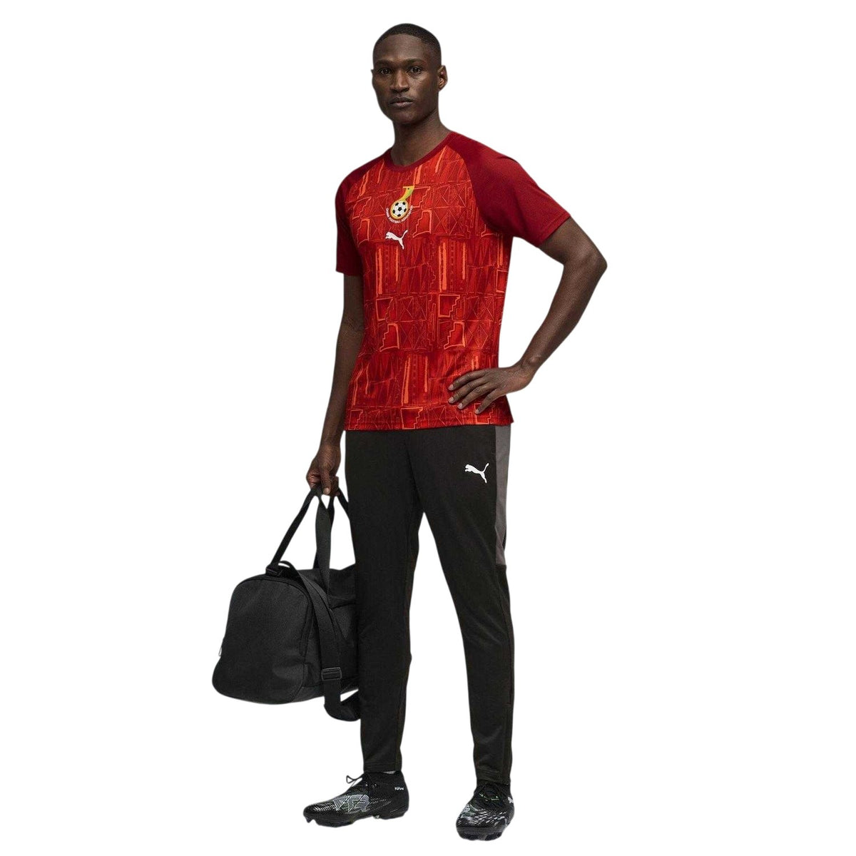 Red-Green - Pack Shot - Puma Mens World Cup 2026 Ghana Crew Neck Short-Sleeved Football Shirt