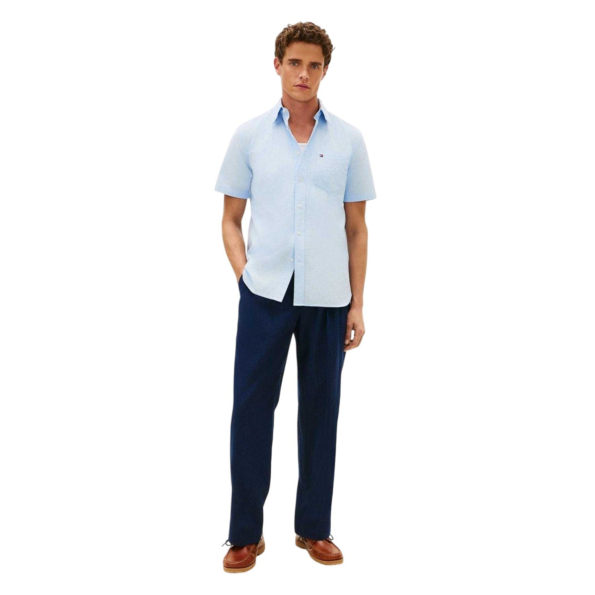 Sweet Blue - Pack Shot - Tommy Hilfiger Mens Short-Sleeved Shirt