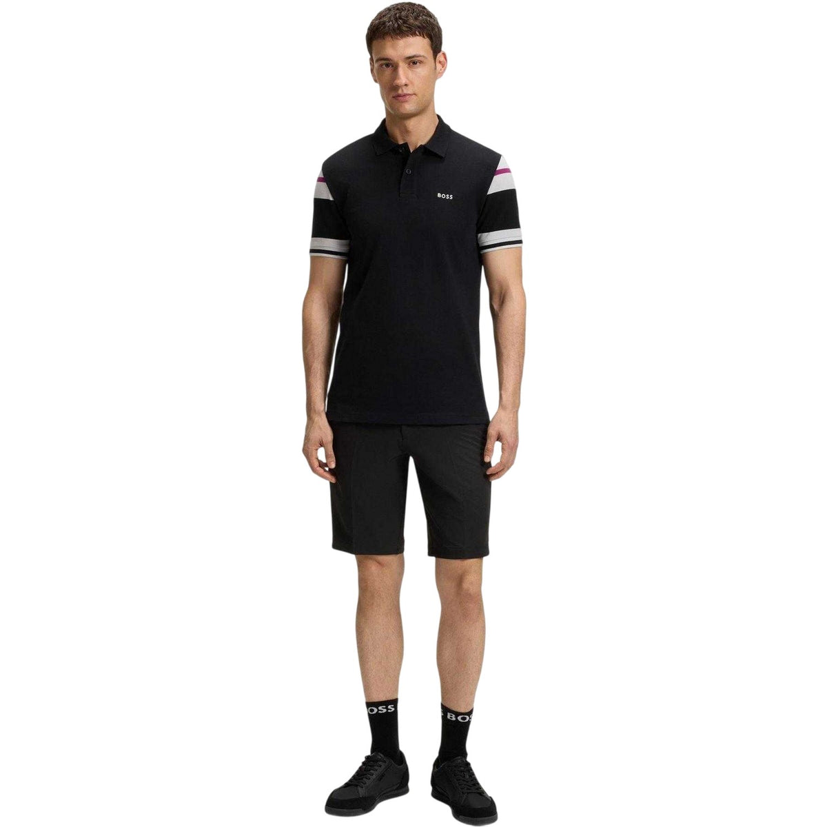 Black - Pack Shot - Boss Mens Plain Slim Shorts