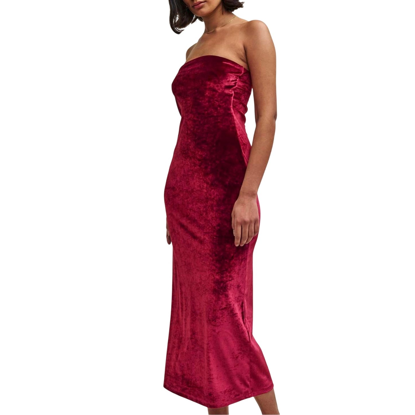 Red - Lifestyle - Nobody´s Child Womens-Ladies Velvet Bandeau Dress