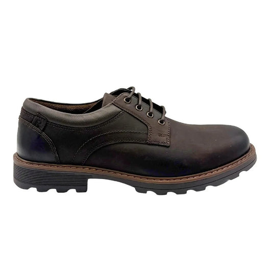 Brown - Front - Rockport Mens Marshall Plain Leather Derby Shoes