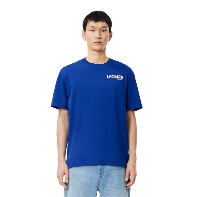 Blue - Lifestyle - Lacoste Mens Back Print Heavy Cotton T-Shirt