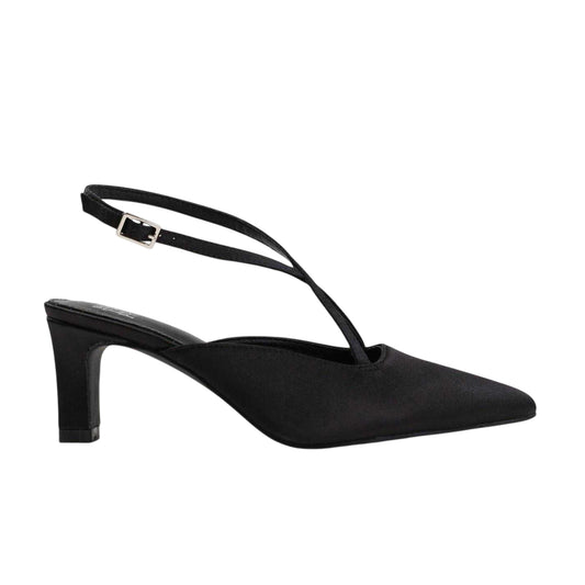 Black - Front - Where´s That From Womens-Ladies Raizel Sling Back Block Heel Pumps