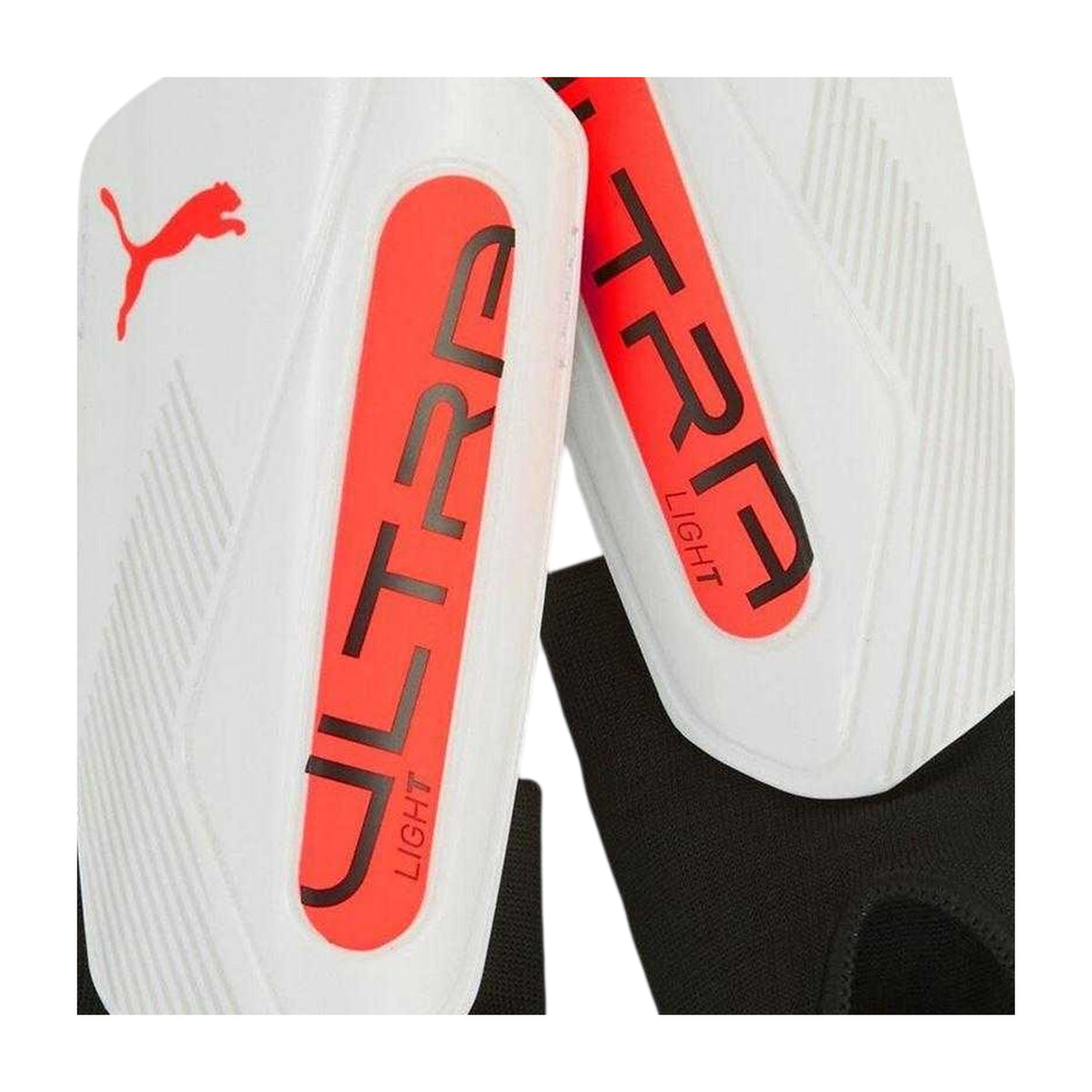 White-Glowing Red - Side - Puma Mens Ultra Light Shin & Ankle Guards