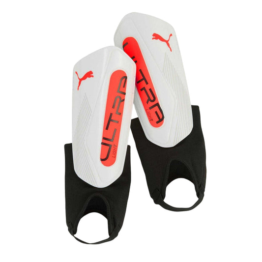 White-Glowing Red - Front - Puma Mens Ultra Light Shin & Ankle Guards
