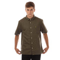 Olive - Front - Lyle & Scott Mens Linen Blend Short-Sleeved Shirt
