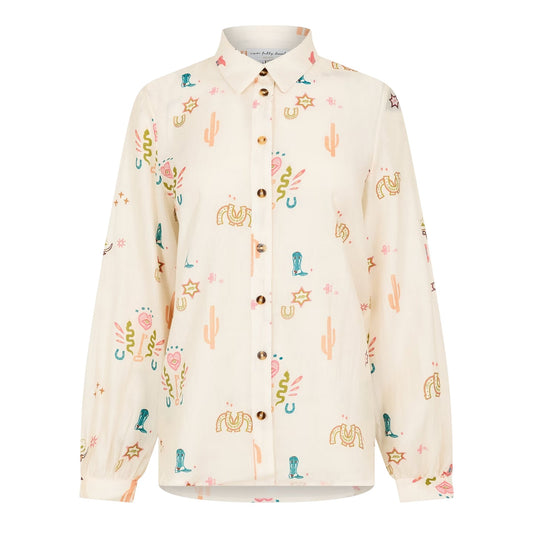 Multicoloured - Front - Never Fully Dressed Womens-Ladies Embroidered Logo Shirt