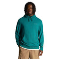 Green - Close up - Lyle & Scott Mens Embroidered Loopback Hoodie