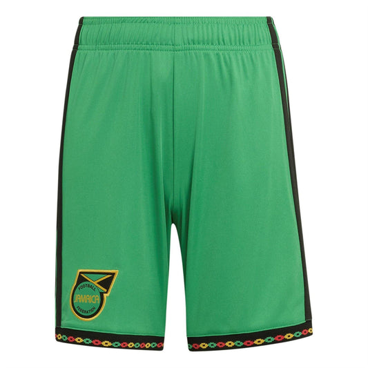 Green-Gold - Front - Adidas Childrens-Kids Bob Marley 2026 Jamaica Home Shorts