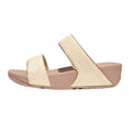 Stone - Back - Fit Flop Womens-Ladies Lulu Shimmer Weave Sliders