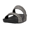 Stone - Close up - Fit Flop Womens-Ladies Lulu Shimmer Weave Sliders