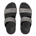 Black - Side - Fit Flop Womens-Ladies Lulu Shimmer Weave Sliders