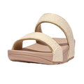 Stone - Front - Fit Flop Womens-Ladies Lulu Shimmer Weave Sliders