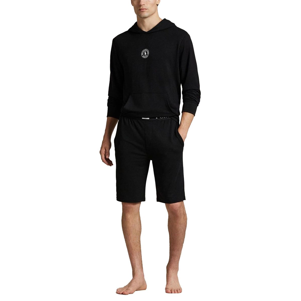 Black - Pack Shot - Ralph Lauren Mens Logo Pullover Hoodie