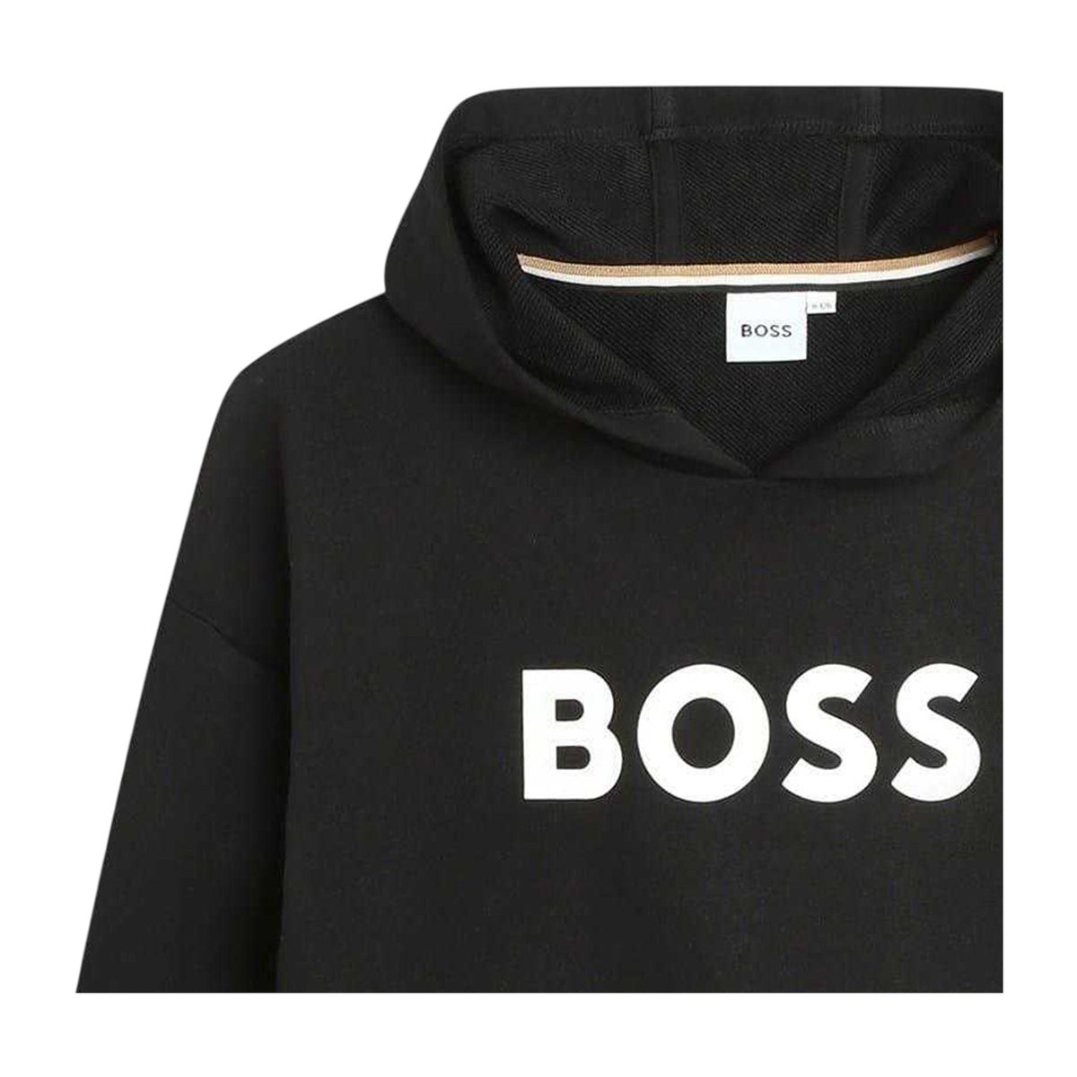 Black - Side - Boss Childrens-Kids Print Logo Hoodie