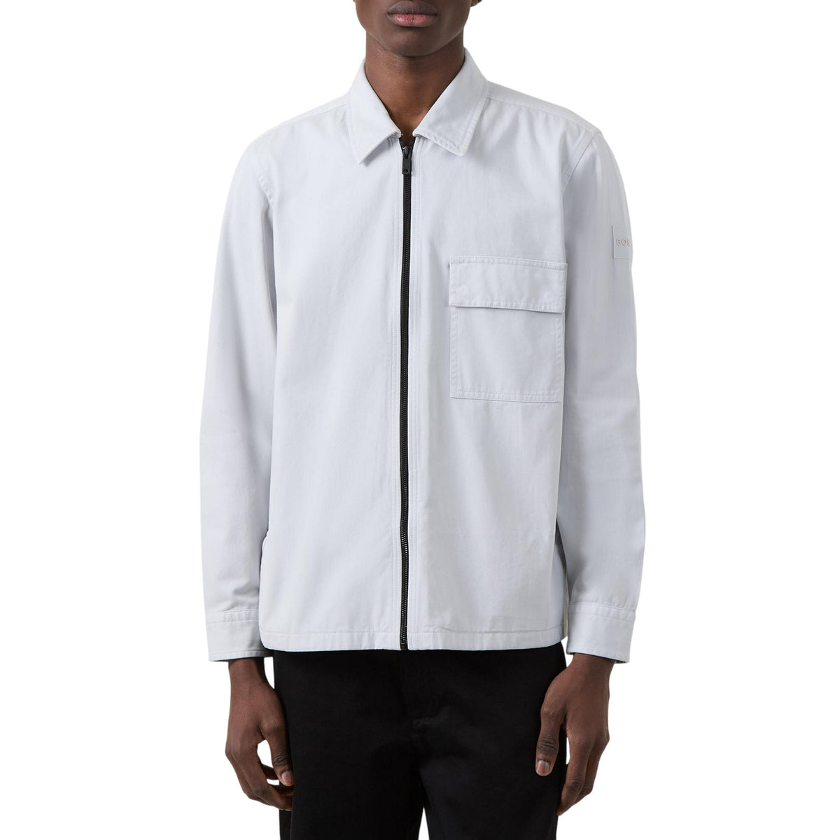 Grey - Lifestyle - Boss Mens Patterned Chest Pocket Overshirt