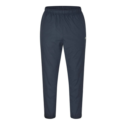 Black - Front - Lacoste Mens Side Stripe Elasticated Waist Tapered Joggers