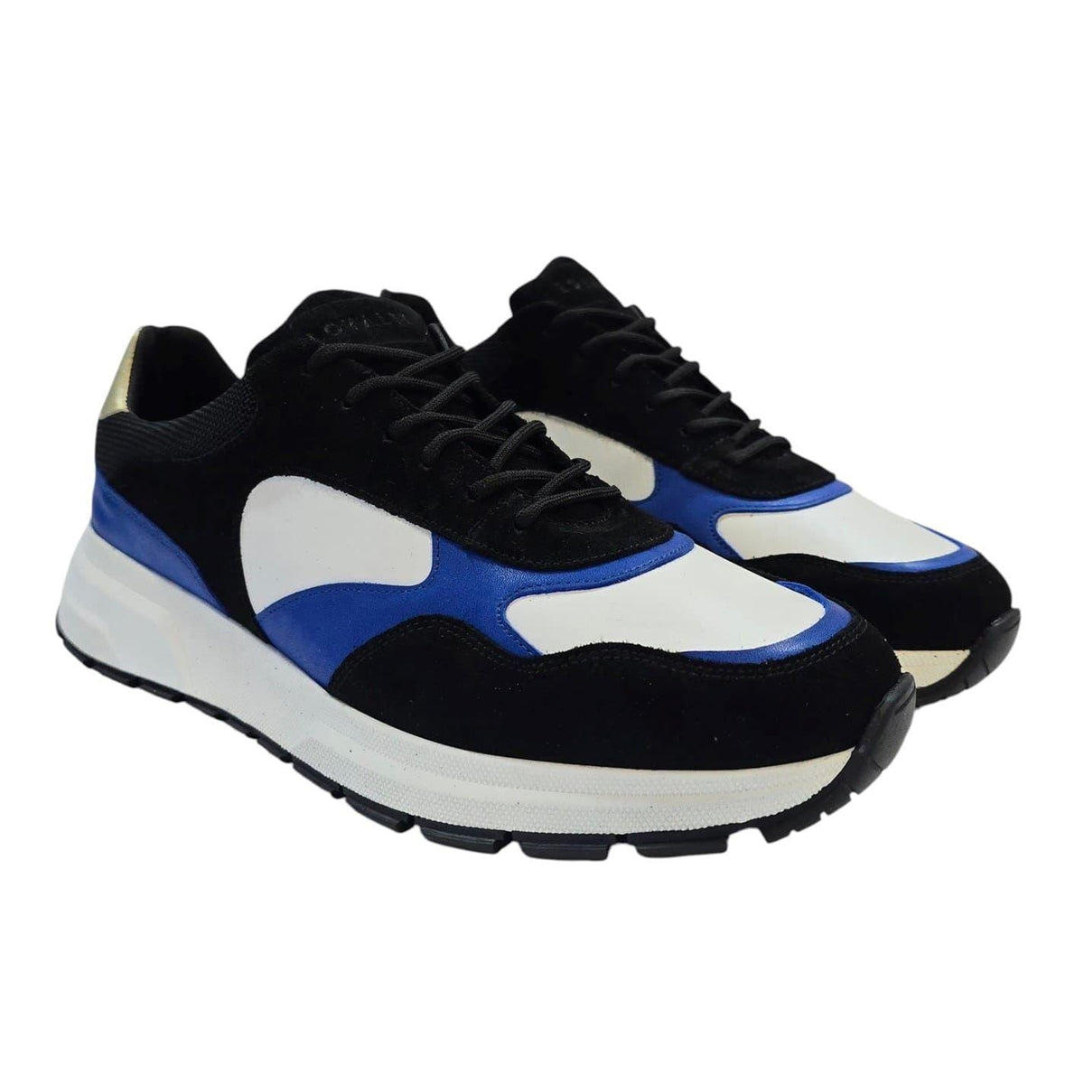 Black-Blue - Pack Shot - Loyalti Mens Martin Leather Trainers