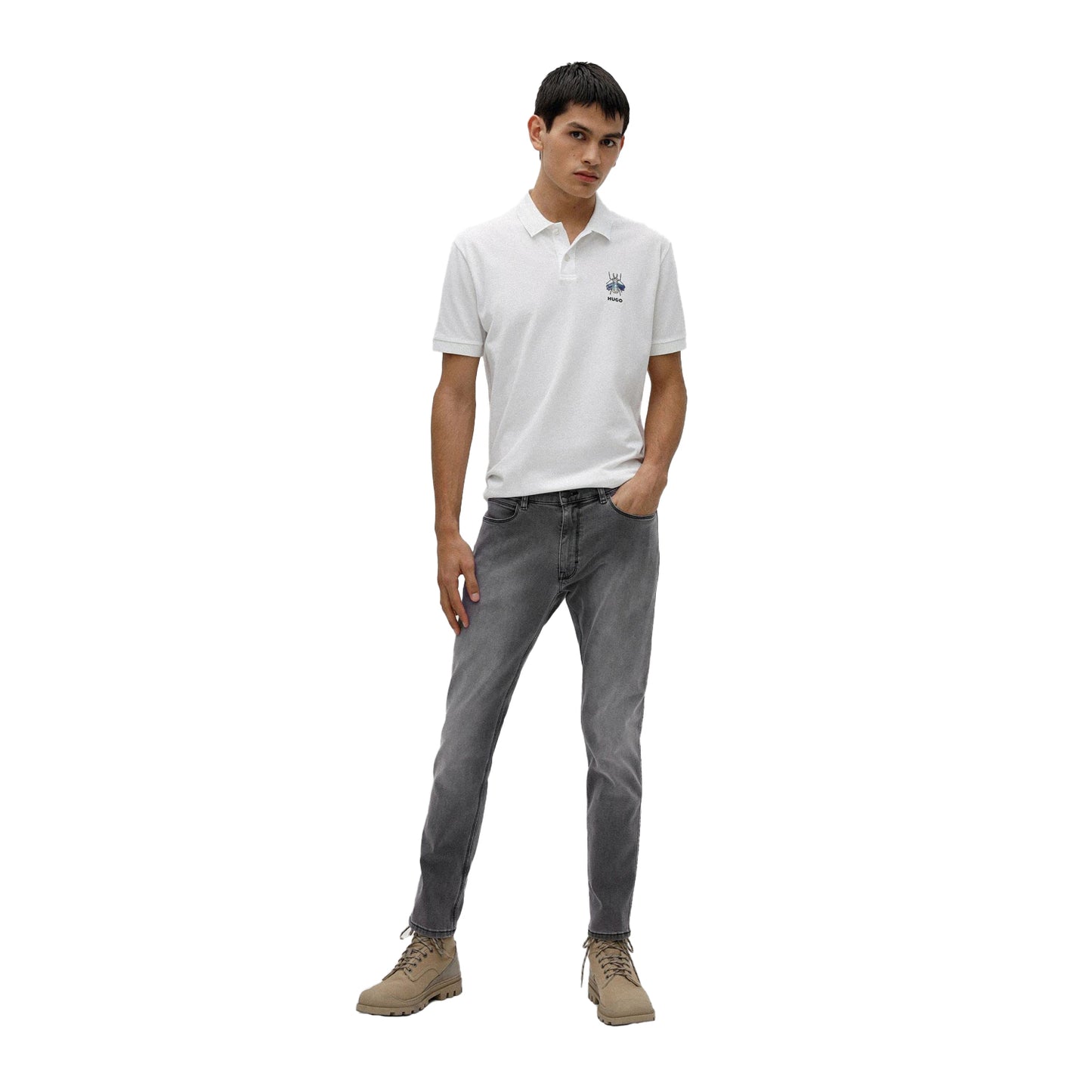 Grey - Lifestyle - Hugo Mens 734 Skinny Jeans