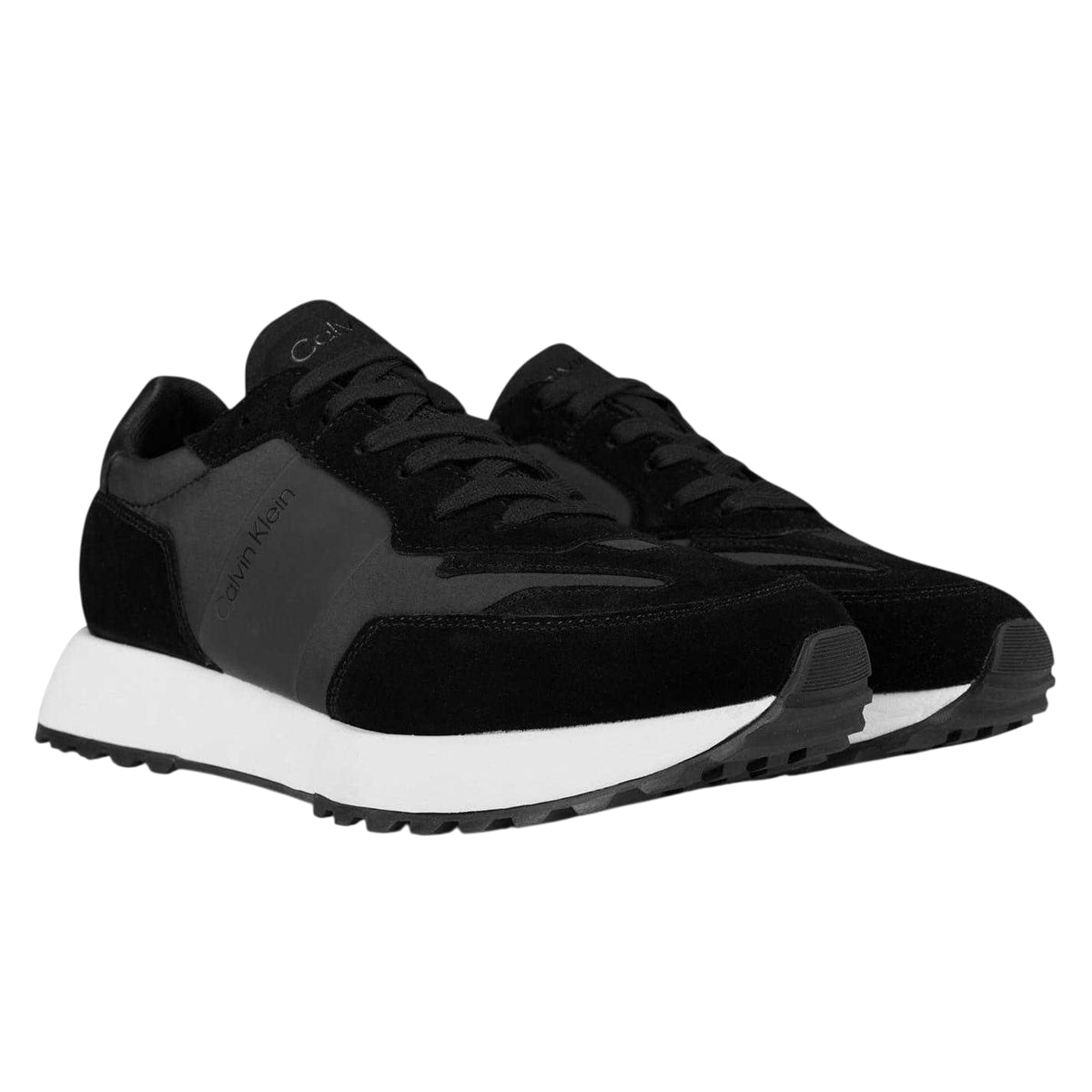Black-White - Lifestyle - Calvin Klein Mens Suede Trainers