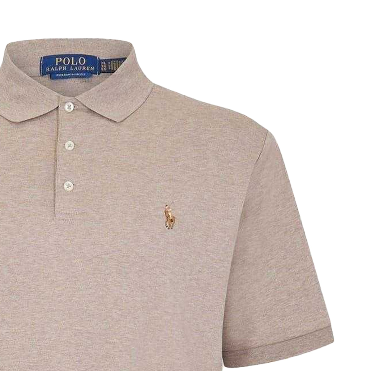 Pale Cream - Side - Ralph Lauren Mens Pima Cotton Slim Short-Sleeved Polo Shirt