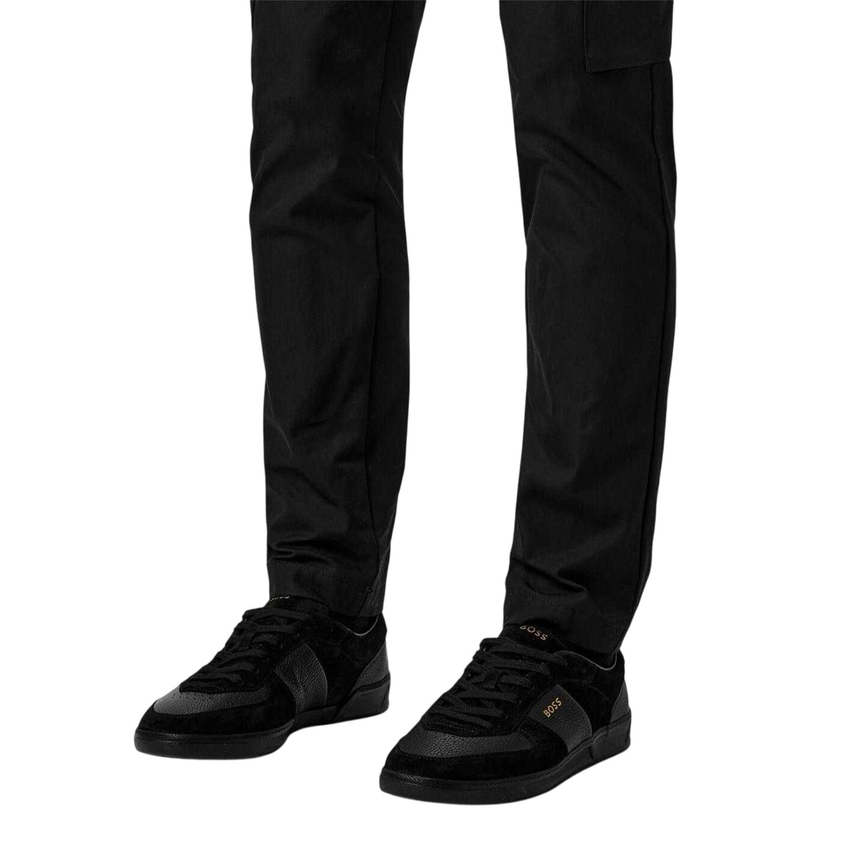 Black - Pack Shot - Boss Mens Brandon Suede Trainers