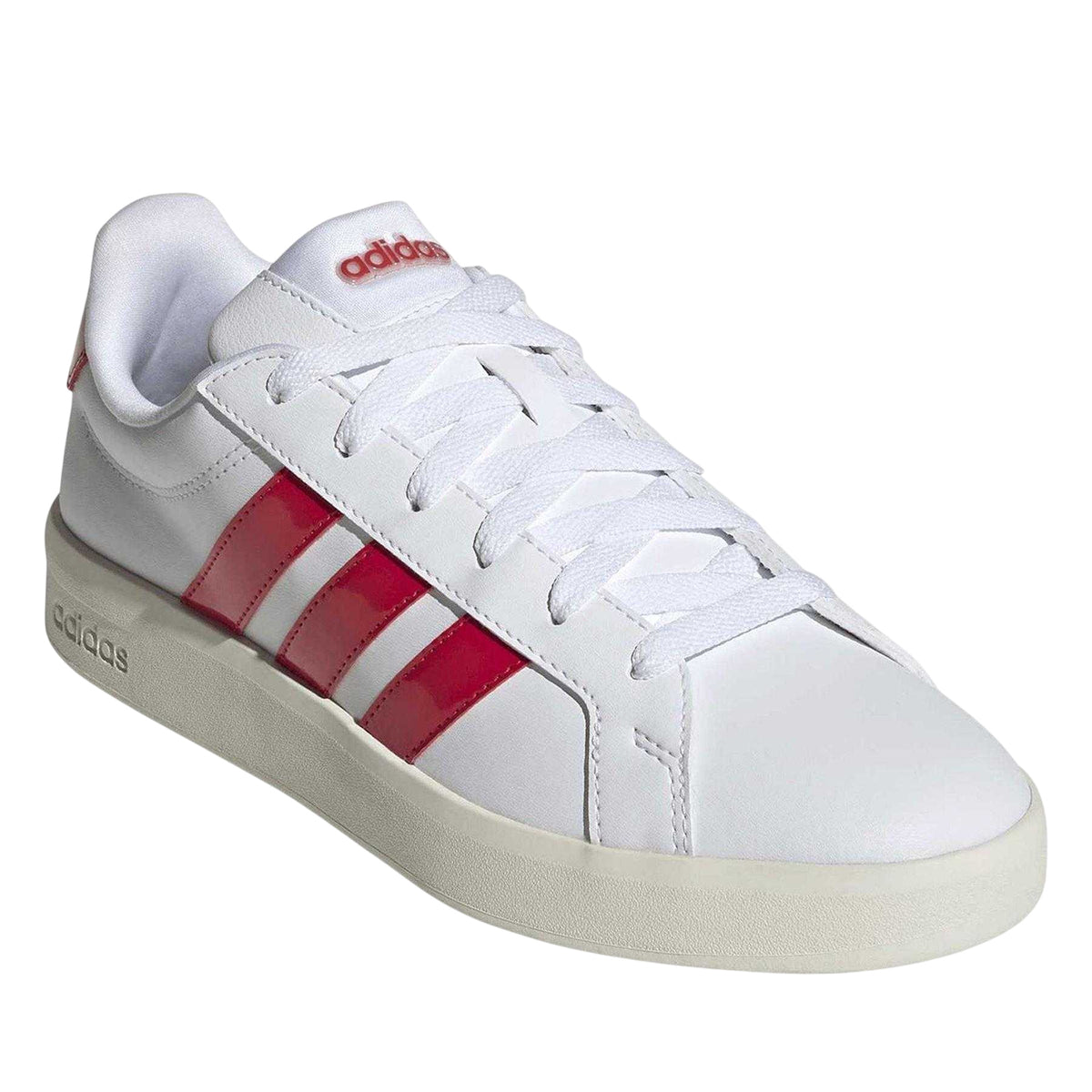 White - Lifestyle - Adidas Womens-Ladies Grand Court Base 3.0 3 Stripes Trainers
