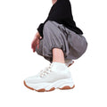 Beige - Pack Shot - Where´s That From Womens-Ladies Mesh Lace Up Knitted Trainers