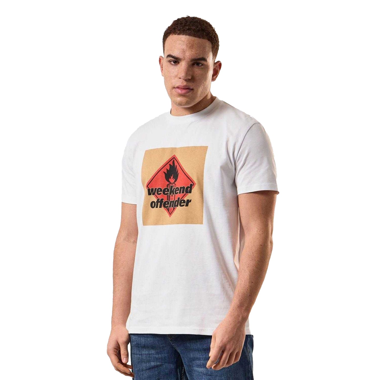 White - Pack Shot - Weekend Offender Mens Blue Lines Massive Attack T-Shirt