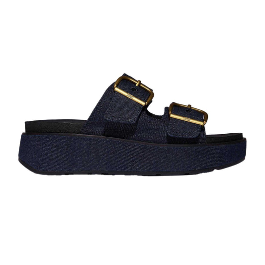 Dark Denim - Front - Fit Flop Womens-Ladies Gen-FF Leather Sandals