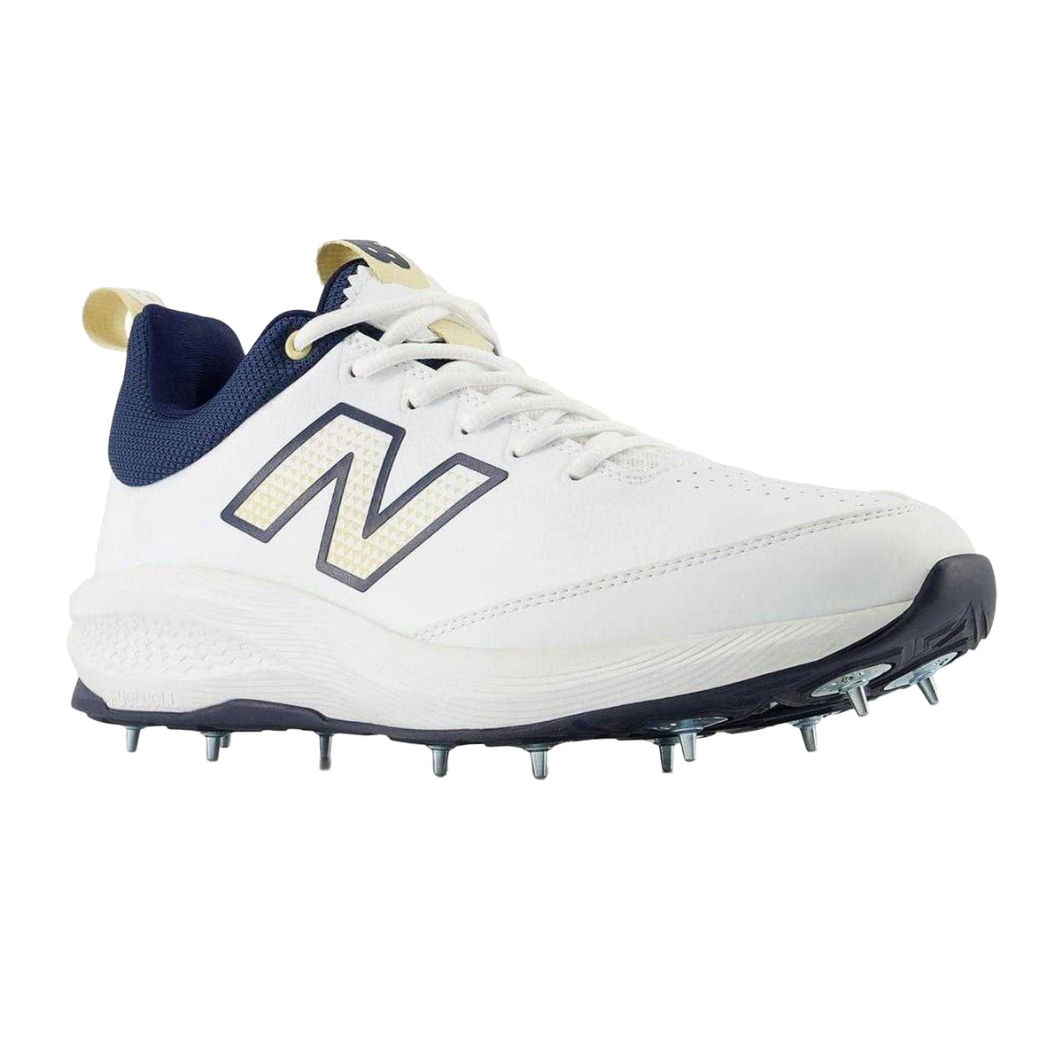 White-Blue - Pack Shot - New Balance Mens Fuelcell 4030v5 Cricket Shoes