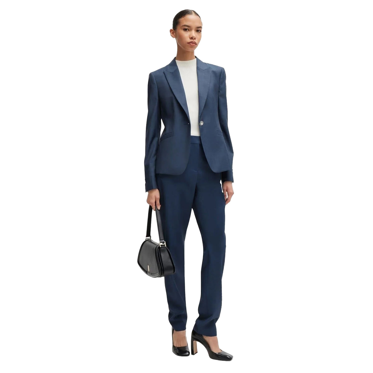 Blue - Close up - Boss Womens-Ladies Patterned Regular Formal Blazer