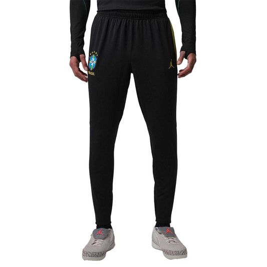 Black-Yellow - Front - Nike Mens Brazil Slim Tracksuit Bottoms