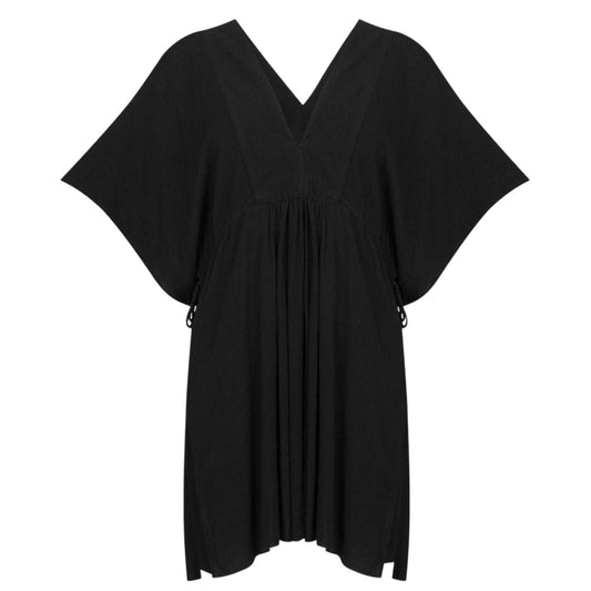 Black - Front - Ralph Lauren Womens-Ladies Plain V Neck Tunic Dress